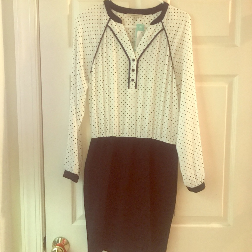 Black &a white polka dot dress